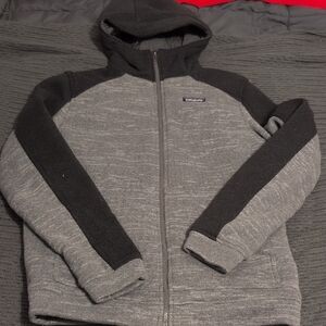 Patagonia Gray and Black Full-Zip Hooded Jacket Two Tone Size M
